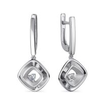 Серьги из серебра с фианитами
