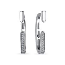 Серьги из серебра с фианитами