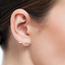 Серьги из серебра с фианитами