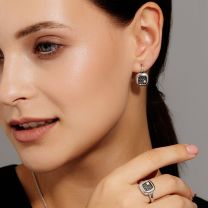 Серьги из серебра с бриллиантами