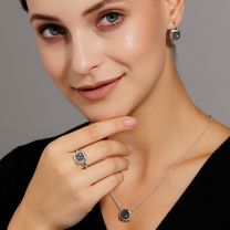 Серьги из серебра с бриллиантами