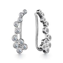 Серьги из серебра с фианитами