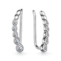 Серьги из серебра с фианитами