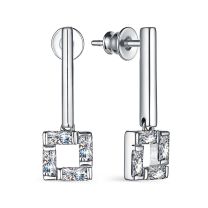 Серьги из серебра с фианитами