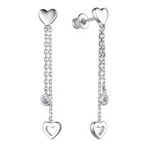 Серьги-пусеты из серебра с фианитами Premium Quality