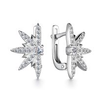 Серьги из серебра с фианитами