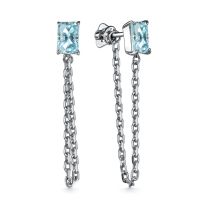 Серьги-пусеты из серебра со вставкой Топаз Sky Blue