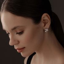 Серьги из серебра с бриллиантами