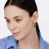 Серьги из серебра с черным ониксом
