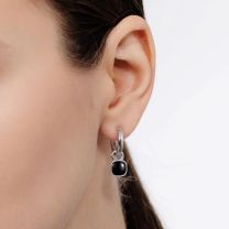 Серьги из серебра с черным ониксом