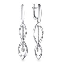 Серьги из серебра с фианитами