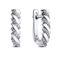 Серьги из серебра с фианитами