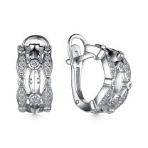 Серьги из серебра с фианитами