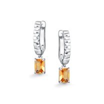 Серьги из серебра с цитрином