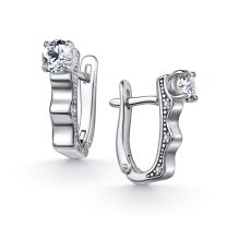 Серьги из серебра с фианитами