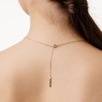 Колье из серебра с фианитами "Буква R"