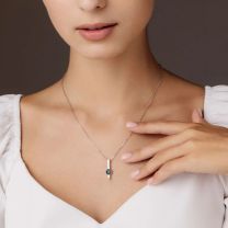 Колье из серебра с лабрадоритом