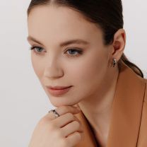 Серьги золотые с сапфирами и бриллиантами