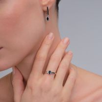 Серьги золотые с сапфирами и бриллиантами