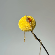 Браслет-цепочка позолоченный из серебра с янтарем