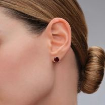 Серьги из серебра с гранатом