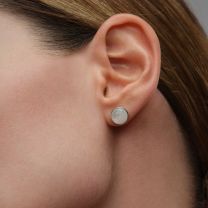 Серьги из серебра с лунным камнем