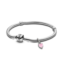 Шарм-подвеска из серебра с розовым фианитом