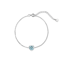 Браслет из серебра с топазом Sky Blue в форме сердца