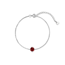 Браслет из серебра с гранатом круглой огранки