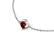 Браслет из серебра с гранатом круглой огранки