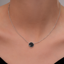 Колье из серебра с черным ониксом