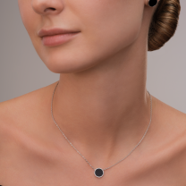 Колье из серебра с черным ониксом