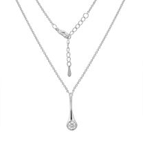 Колье из серебра с фианитом "Серебристый блеск"