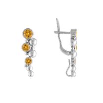 Серьги из серебра со съемной подвеской
