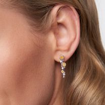Серьги из серебра со съемной подвеской