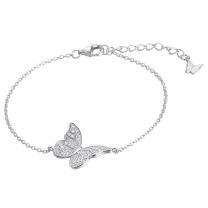 Браслет-цепочка из серебра с фианитом Butterflies