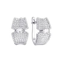 Серьги из серебра с фианитом Caviar