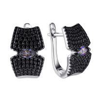 Серьги из серебра с фианитом Caviar
