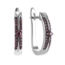 Серьги из серебра с фианитом Brown