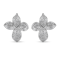 Серьги из серебра с фианитом Flower