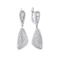 Серьги из серебра с фианитом Caviar