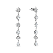 Серьги из серебра с фианитом Stars