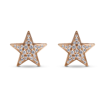 Серьги-пусеты из серебра с позолотой Stars