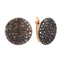 Серьги из серебра с позолотой Brown