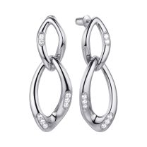 Серьги из серебра с фианитом Chain