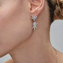 Серьги из серебра с фианитом Stars