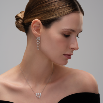 Серьги из серебра с фианитом Heart