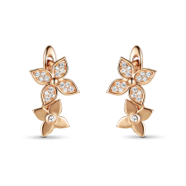 Серьги из серебра с фианитом Lace
