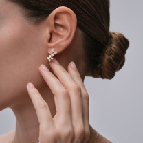 Серьги из серебра с фианитом Lace