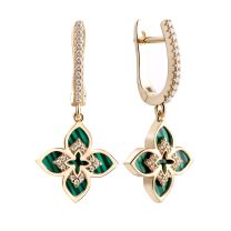 Серьги из серебра с позолотой Trendy